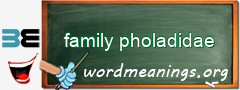 WordMeaning blackboard for family pholadidae